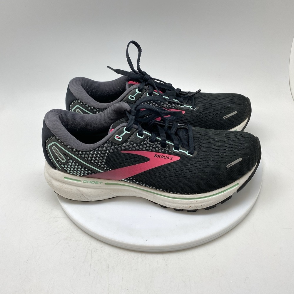 Brooks Sneakers Womens 8.5 Ghost 14 1203561B013 Black Running Athletic Gym Shoes